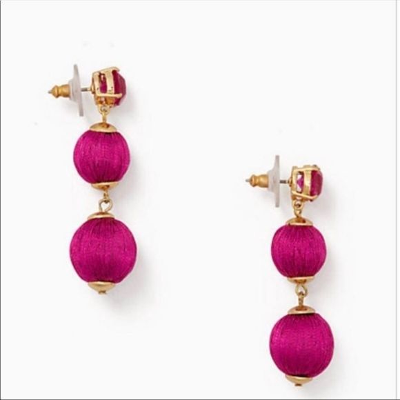 𝅺Kate Spade Linear Graduated Ball Earrings New - Picture 3 of 5